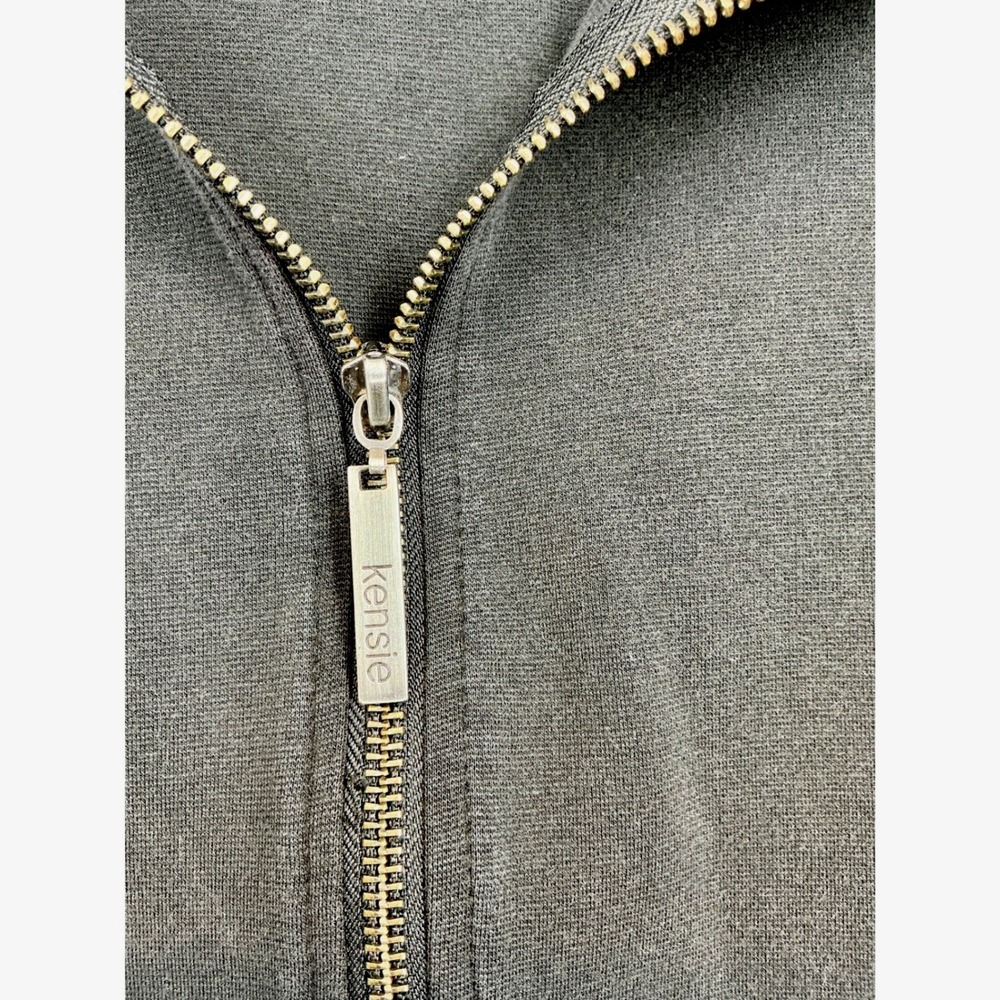 Kensie Hooded Zip Jacket M Black Oversized Pockets Athleisure Capsule Lagenlook - Picture 4 of 10